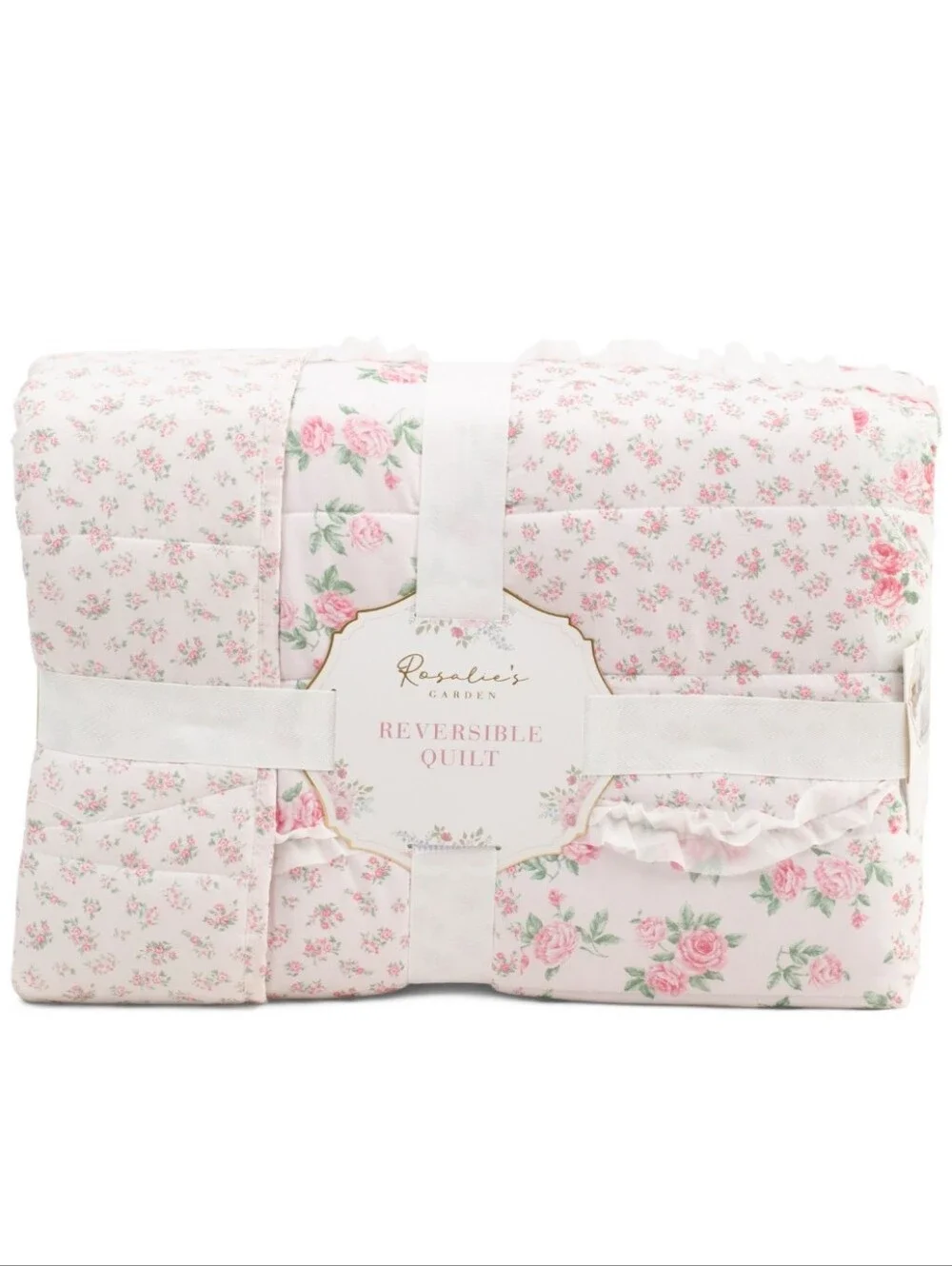 Rosalie's Garden Pink Ditsy Floral Patchwork Quilt KING